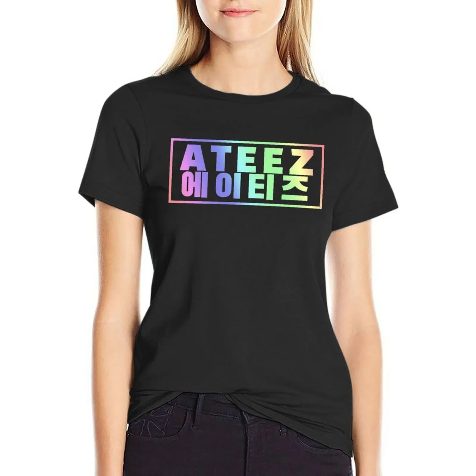 

ATEEZ KPOP T-Shirt korean fashion graphics tops funny t shirts for Women