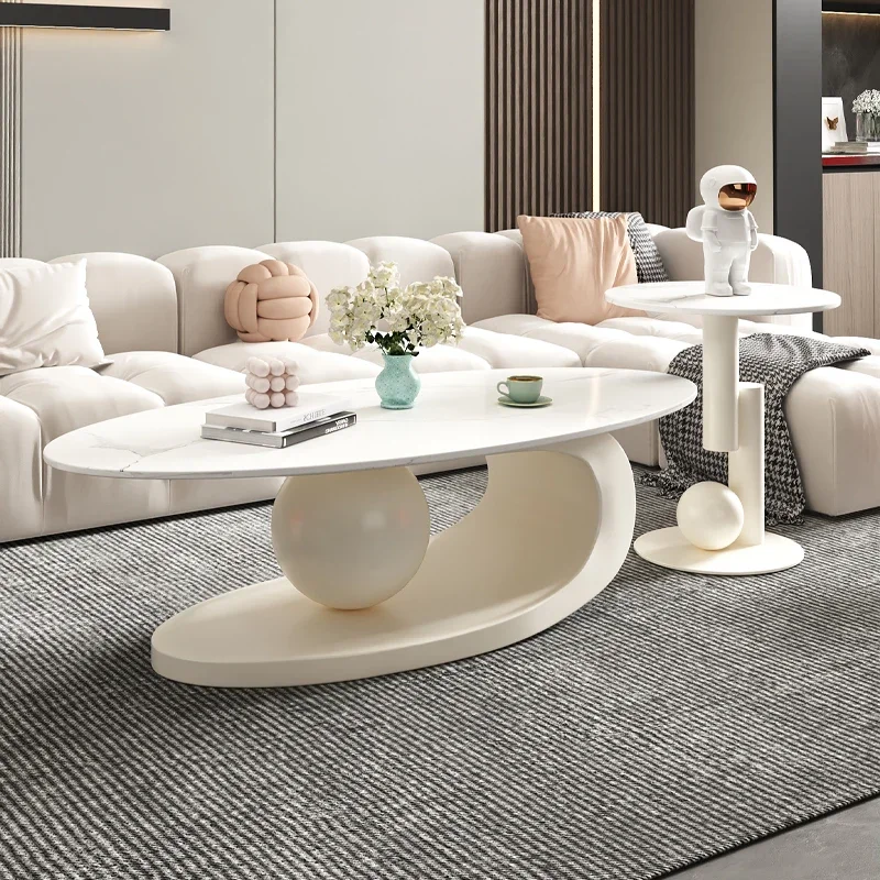 

Скандинавские эстетические овальные прозрачные журнальные столики, современный дизайн, металлический отель, белый скандинавский журнальный столик, мебель для гостиной, низкая мебель Mesa