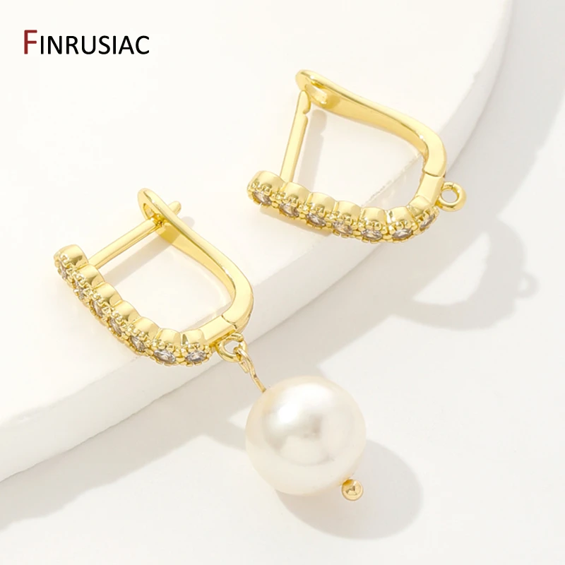 

Фурнитура для самостоятельного изготовления украшений Schwenzy: позолоченные 18-каратным золотом латунные крючки для сережек с цирконами, аксессуары для создания женских сережек.