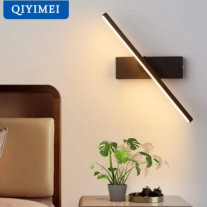 Bedroom LED Wall Light Modern Rotatable Adjustable Light Indoor Lighting Aisle LED Wall Lamp Black White Frame Home Decor Lamp