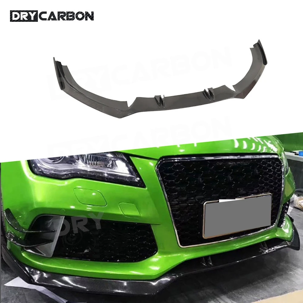 Carbon Fiber Front Bumper Lip Chin Spoiler For Audi A7 RS7 2012-2018 Head Lip Chin Car Styling FRP Body Kits Accessories 