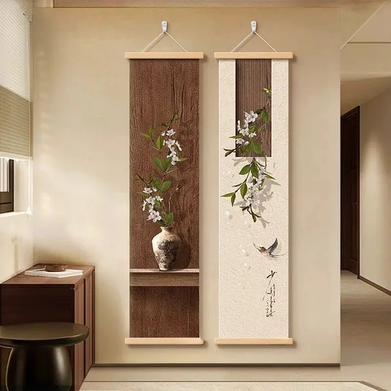 Canvas Art for Tea Room Corridor Living Room Study Background Decor Aesthetic Zen Japanese  Landscape Tapestry Wall Hanging