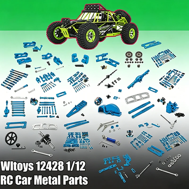 Image of WLtoys 12428 12423 12427 12429 Ersatzteile Getriebe Zugstange Lenkbecher Schwenkarm Getriebe Antriebswelle Metall Upgrade Zubehör