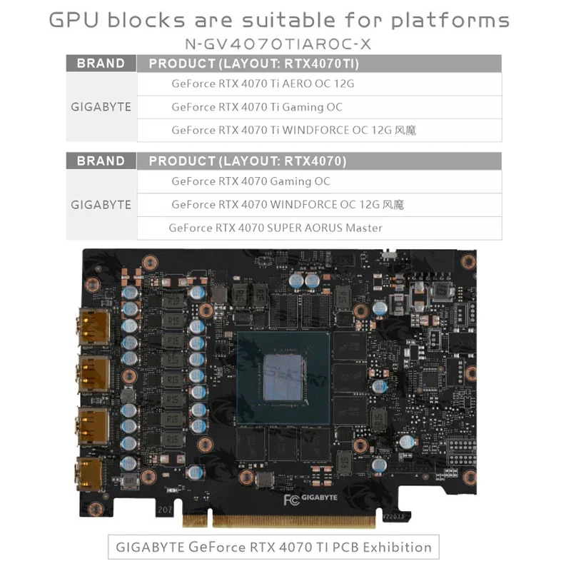 Imagem -05 - Bykski-bloco de Gpu para Gigabyte Rtx 4070ti 4070 Super Aorus Master Gaming oc Aero oc Placa de Vídeo 12g Refrigeração a Água N-gv4070tiaroc-x