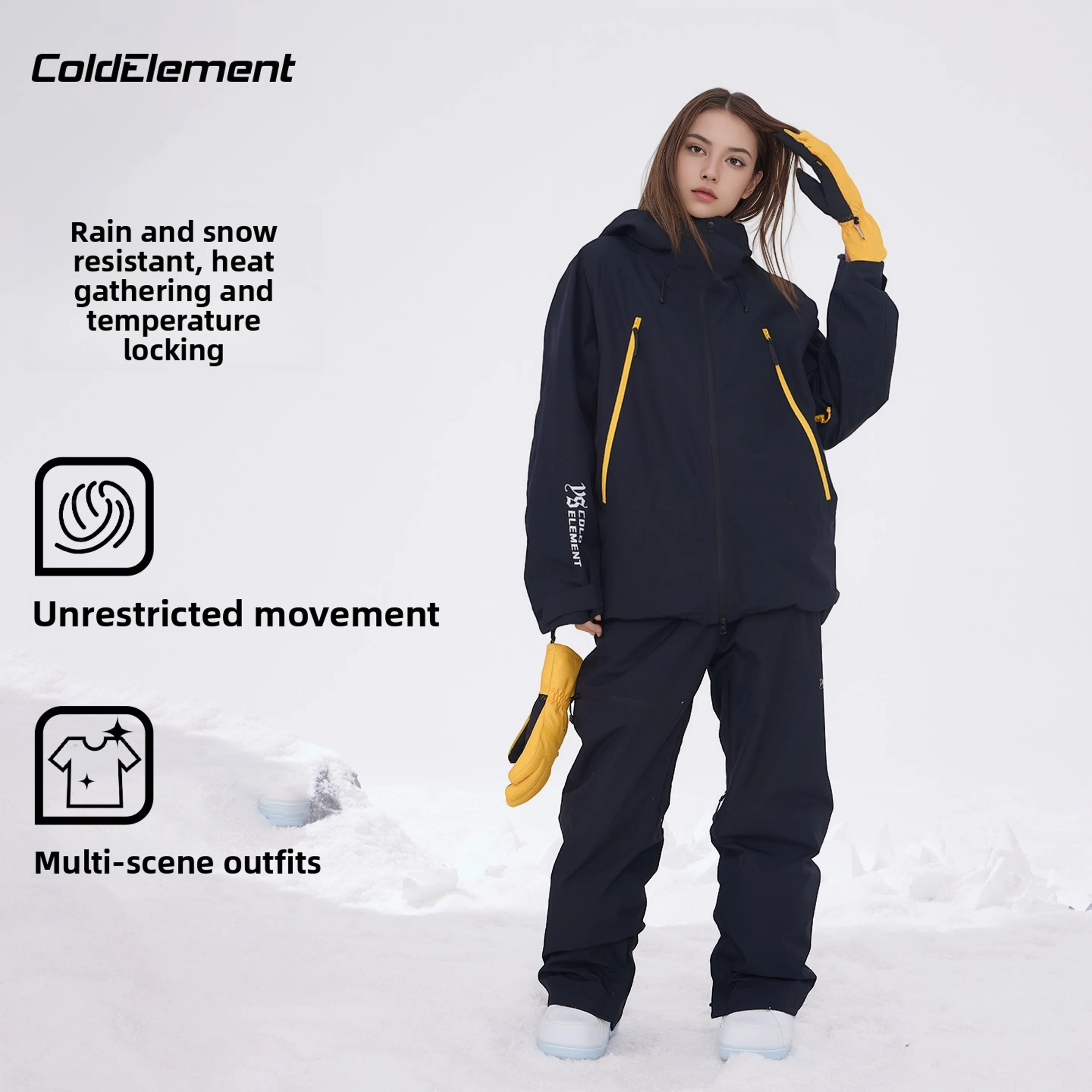 

Coldelement Unisex Waterproof Ski Suit Set,Coldproof Jacket And Pants for Adults,Comfortable Men And Women Snow Sports Apparel