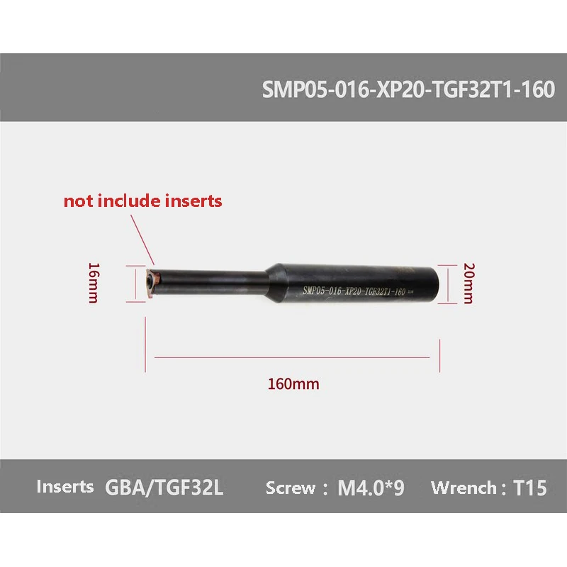 

BEYOND CNC Groove Milling Cutter Machining Center Annular Shallow Slotting Mill SMP05-016-XP20-TGF32-T1-160 Cutter Sealed Holder