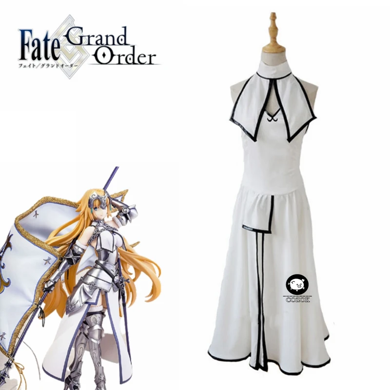 

FGO Fate Grand Order Stage 3 Joan of Arc Jeanne d'Arc Backless Dress Uniform Outfit Games Cosplay Costumes