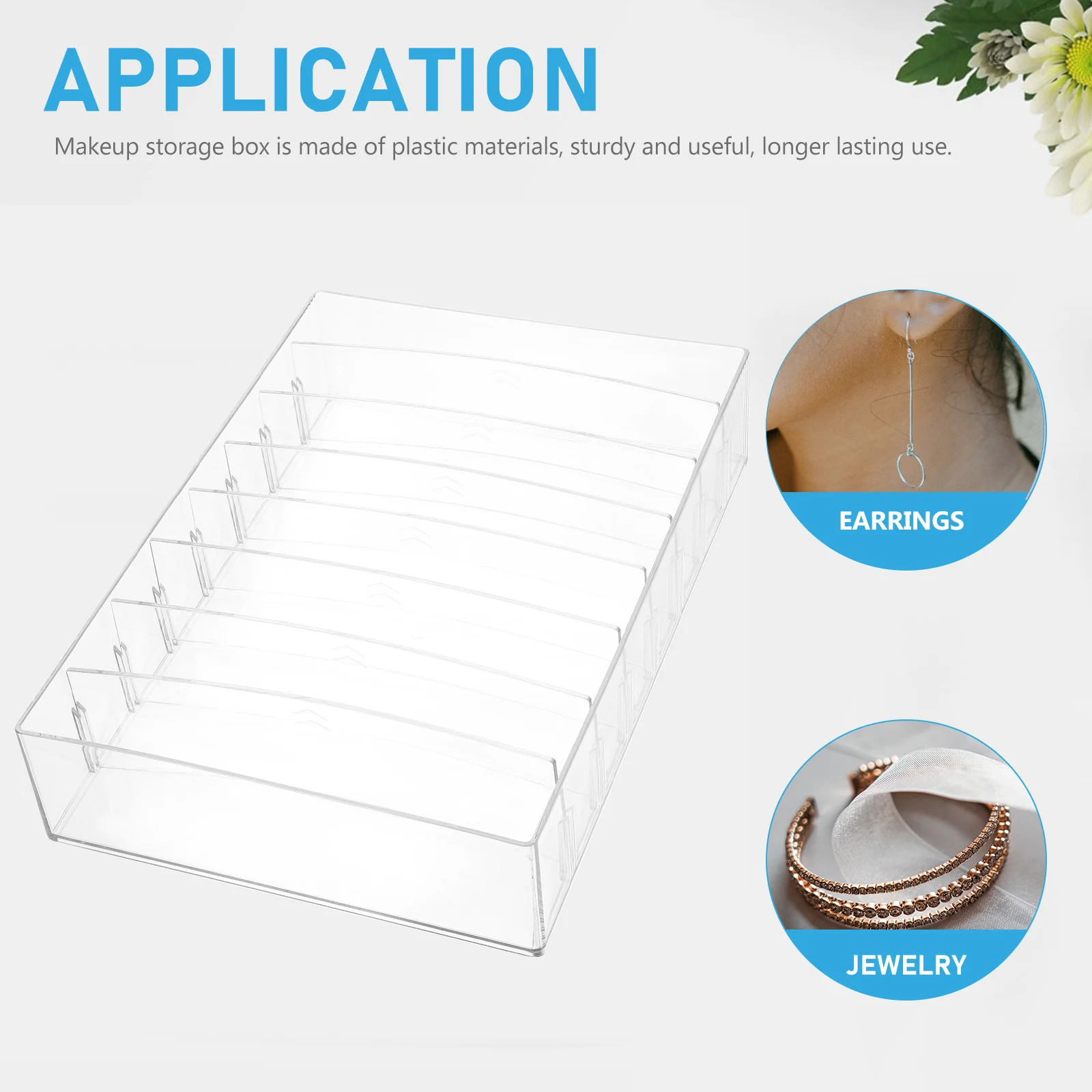 

Tabletop Makeup Organizer Box Large Capacity Plastic Makeup Storage Container for Desktop Use Simple Elegant Design