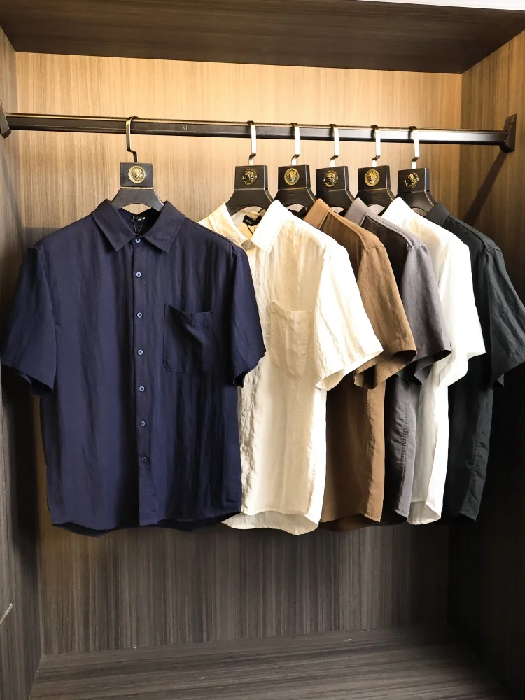 

Linen Mix Men's Shirt Summer Fashion Urban Style Short Sleeve Regular Fit Comfortable Breathable Lightweight Classic Collar
