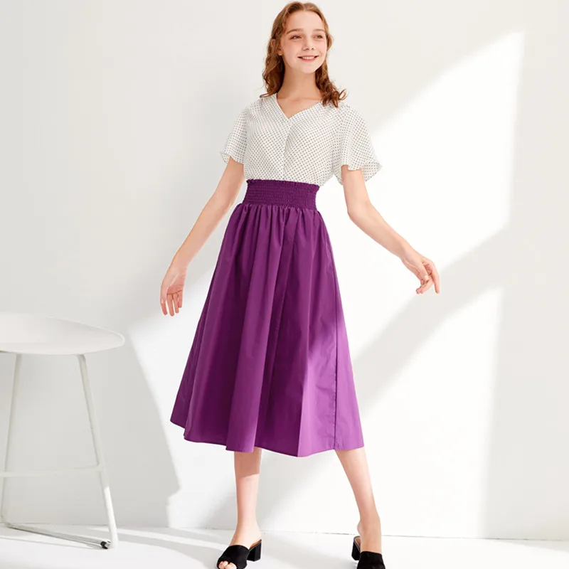 Hot sale plus size Autumn maxi long skirts,plus size cotton linen Spring party skirts blue black purple red