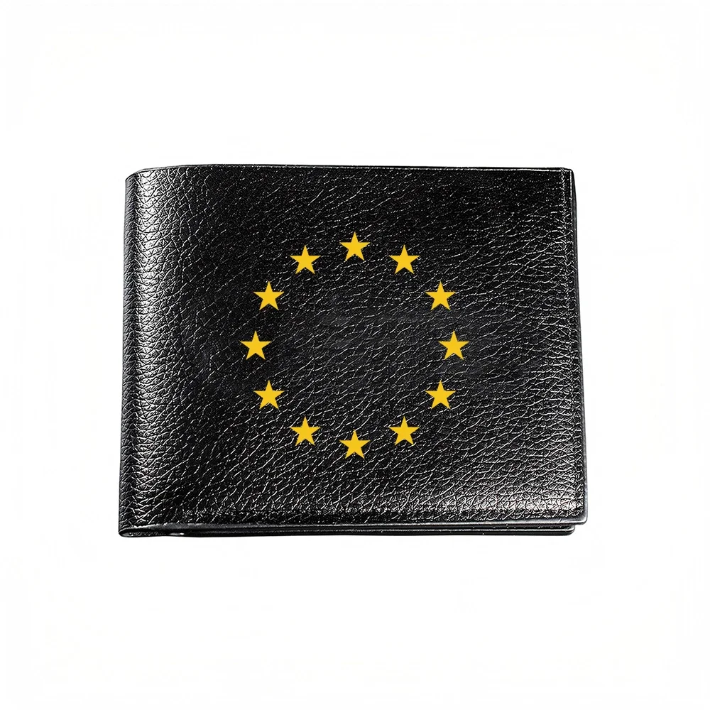 Twelve Golden Stars Circle Design Men's Wallet Card Holder Casual Business Fashion Print Style Elegant Minimalist Accessory