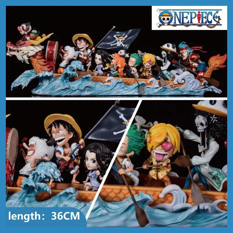 New One Piece Anime Figure Straw Hat Pirates Dragon Boat Action Figures Luffy Nami Zoro Sanji Brook Robin Usopp Chopper Model