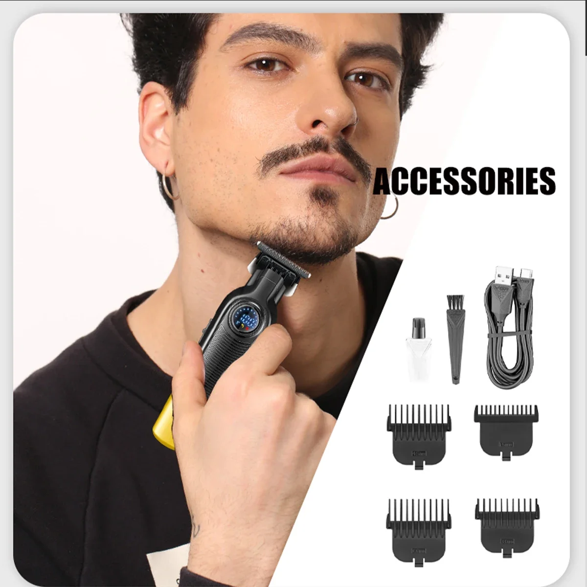 VGR V-996 Men's Professional Hair Clipper with DLC Blade, 7000 RPM, LED Display, Barber Shop Cordless Professional Hair Trimmer image 4