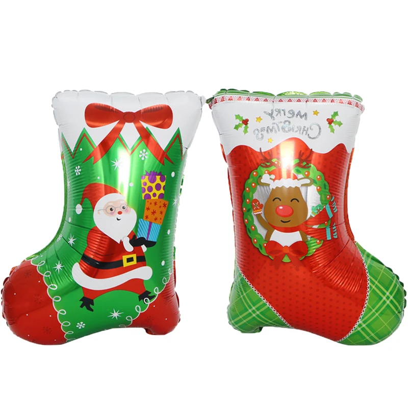 2Pcs Weihnachten Ballon Weihnachten Strumpf Cartoon Santa Claus Elf Form Ballon Urlaub Dekoration Dekoration Weihnachten Ballon