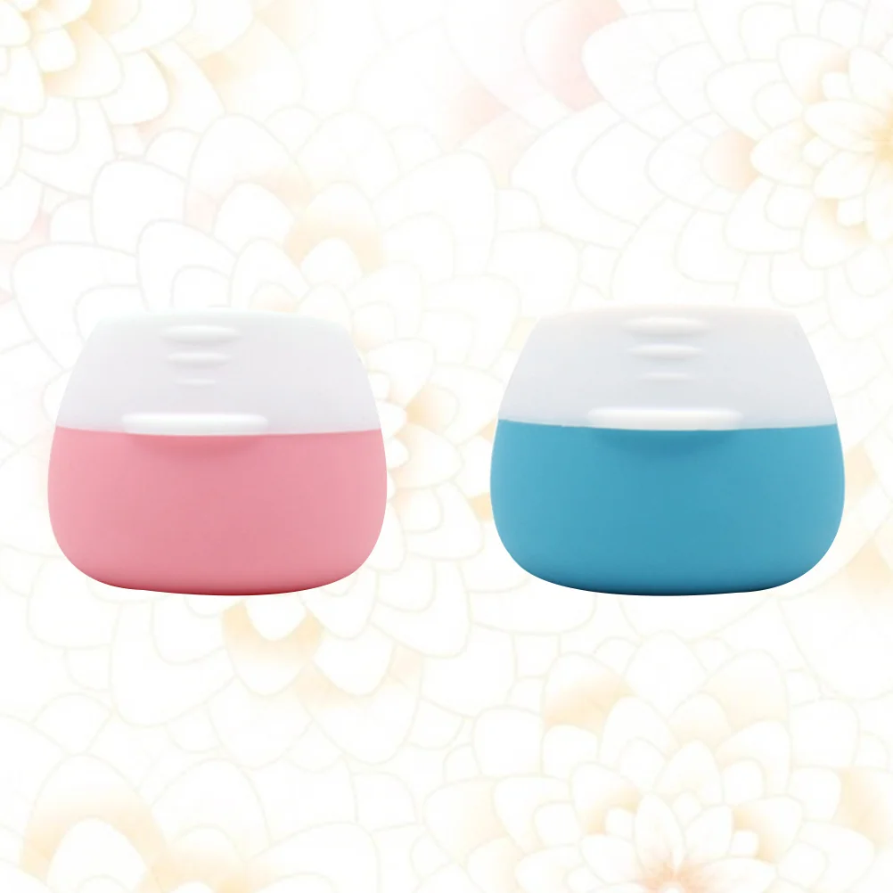 

2Pcs 20ml Reusable Plastic Cream Containers Perfect for Daily Use and Outdoor Activities Blue Pink Included Cream Bottles