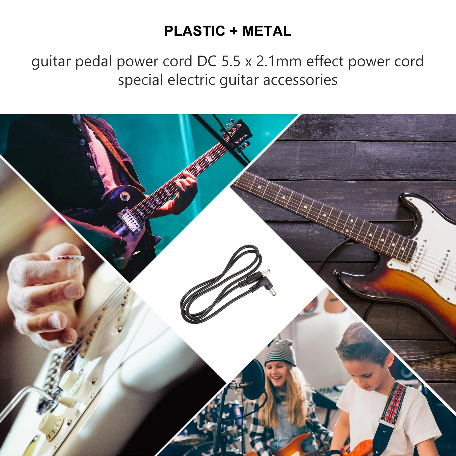 

12pcs Power Cord for Guitar Pedal DC 5.5 x 2.1mm High Fidelity Metal Connector Anti Drop Moist Resistant Effect Cable