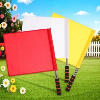 3pcs Traffic Signal Flags Lightweight Handheld Warning Flags For Referee Racing Match Outdoor Sports Conducting Equipment