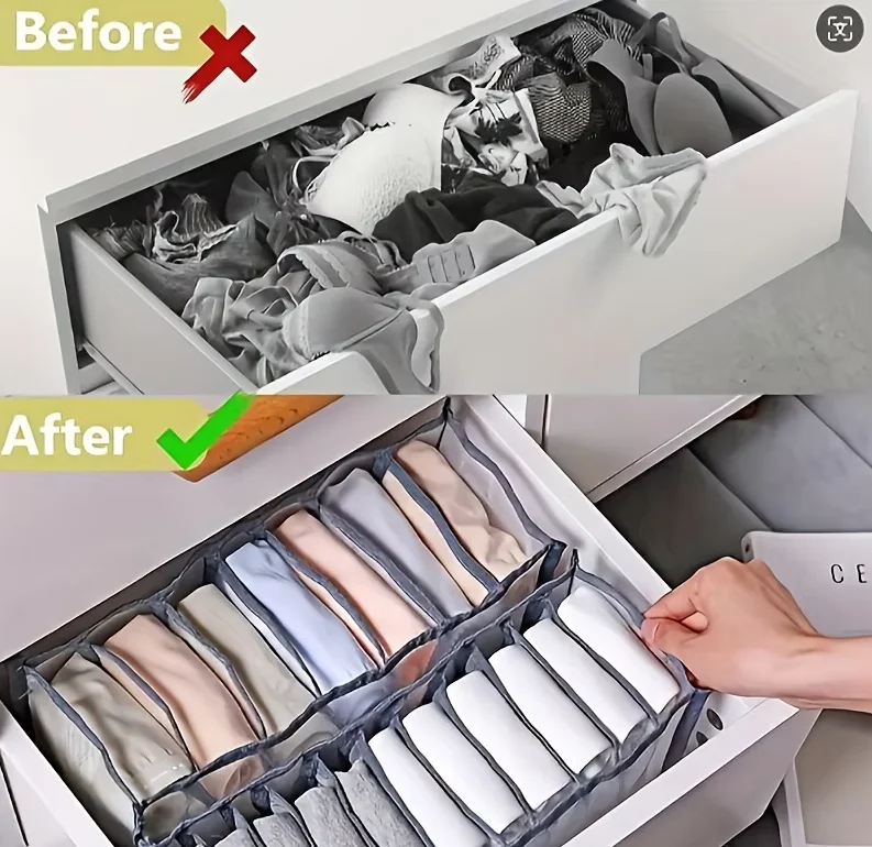 Unterwäsche-Aufbewahrungskorb BH-Slip-Socken Haushaltsschublade Aufbewahrungsbox Kleiderschrank Kleidung Hosen Fächer Organizer – Detail 6