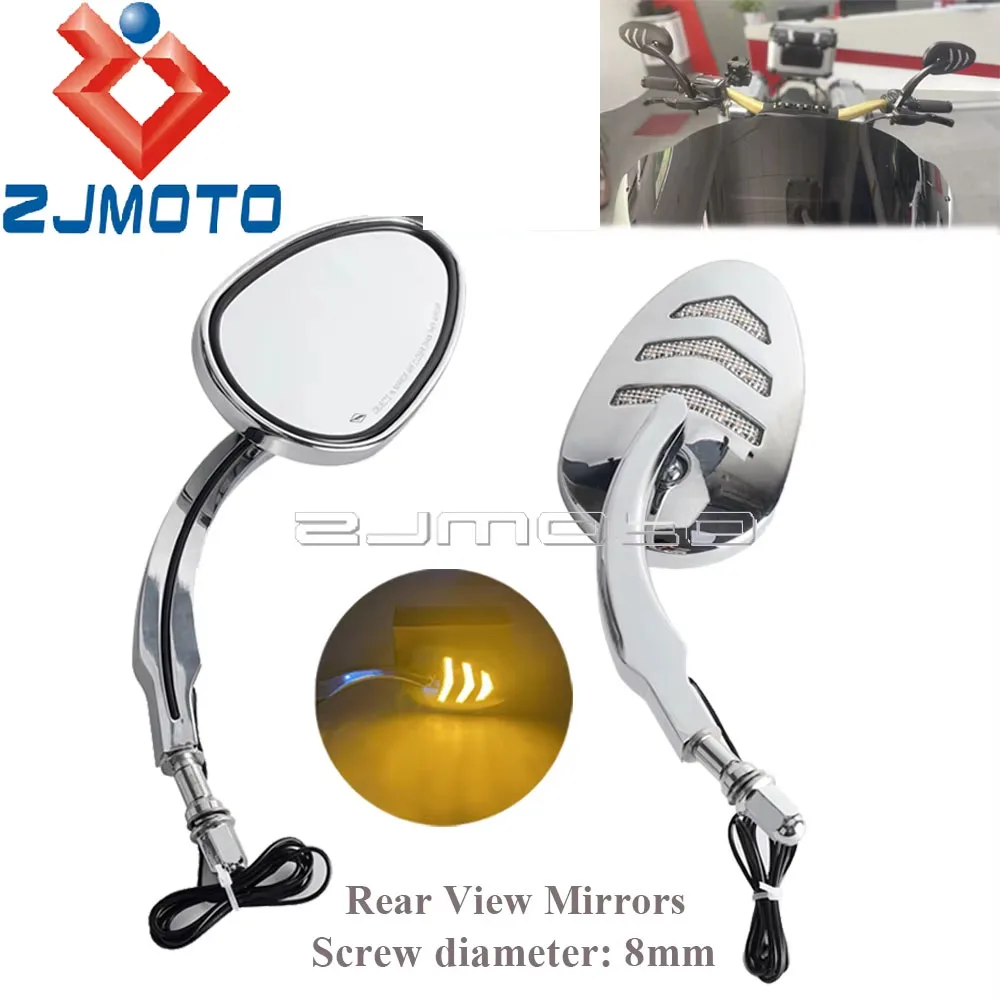 

Мотоциклетные светодиодные указатели поворота, зеркало заднего вида для Dyna FXDF Low Rider Super Glide Switchback FLD Wide Glide 1997-17 Road King 14+