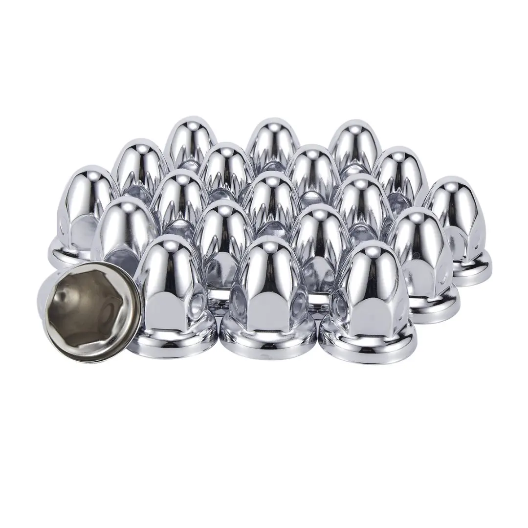 

20 шт., 33 мм x 2 1/2 дюйма, крышки гаек с проушинами из нержавеющей стали, полированные колпачки с фланцами, заостренная крышка гайки с проушинами для полугрузовиков