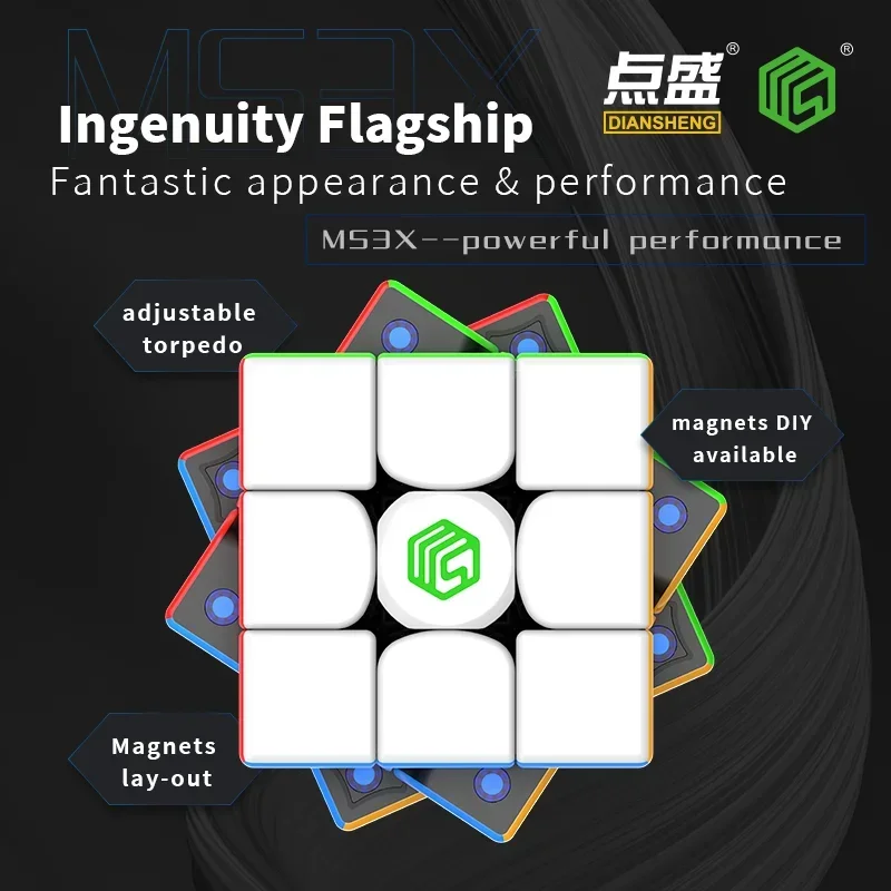 

[Picube] DianSheng MS3X Магнитный DIY Maglev Magic Cube 3x3 Magnetic Rubix Профессиональный 3x3x3 Скоростная головоломка Детская игрушка-непоседа