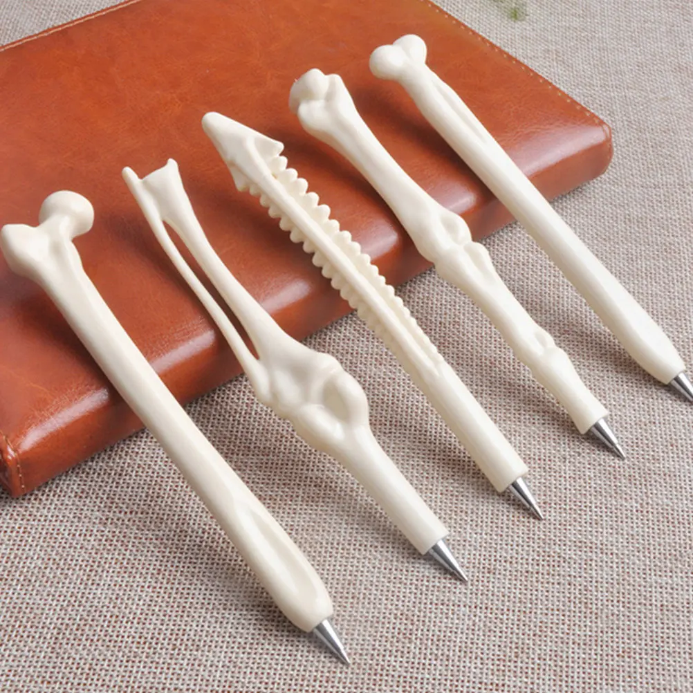 

4Pcs Bone Shaped Ballpoint Pens Novelty Creative Design Smooth Writing Stationery for Students Party Gifts Portable Lightweight