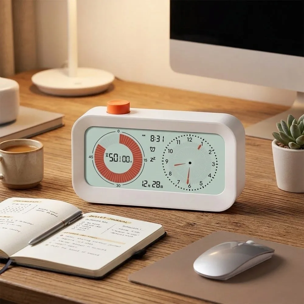 ABS Visual Timer Alarm Calendar Display Count Up/Down Function Productivity Timer Sound Reminder Battery Operated