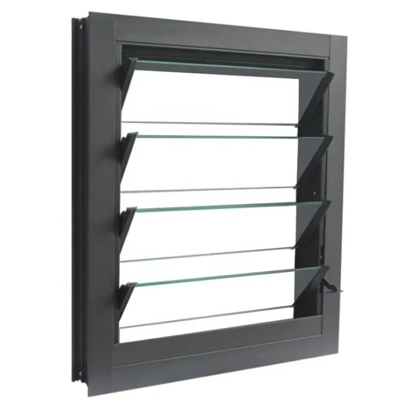 Louvers High quality aluminum frame glass Rolling aluminum alloy window with mosquito net Vertical 5mm 6mm window