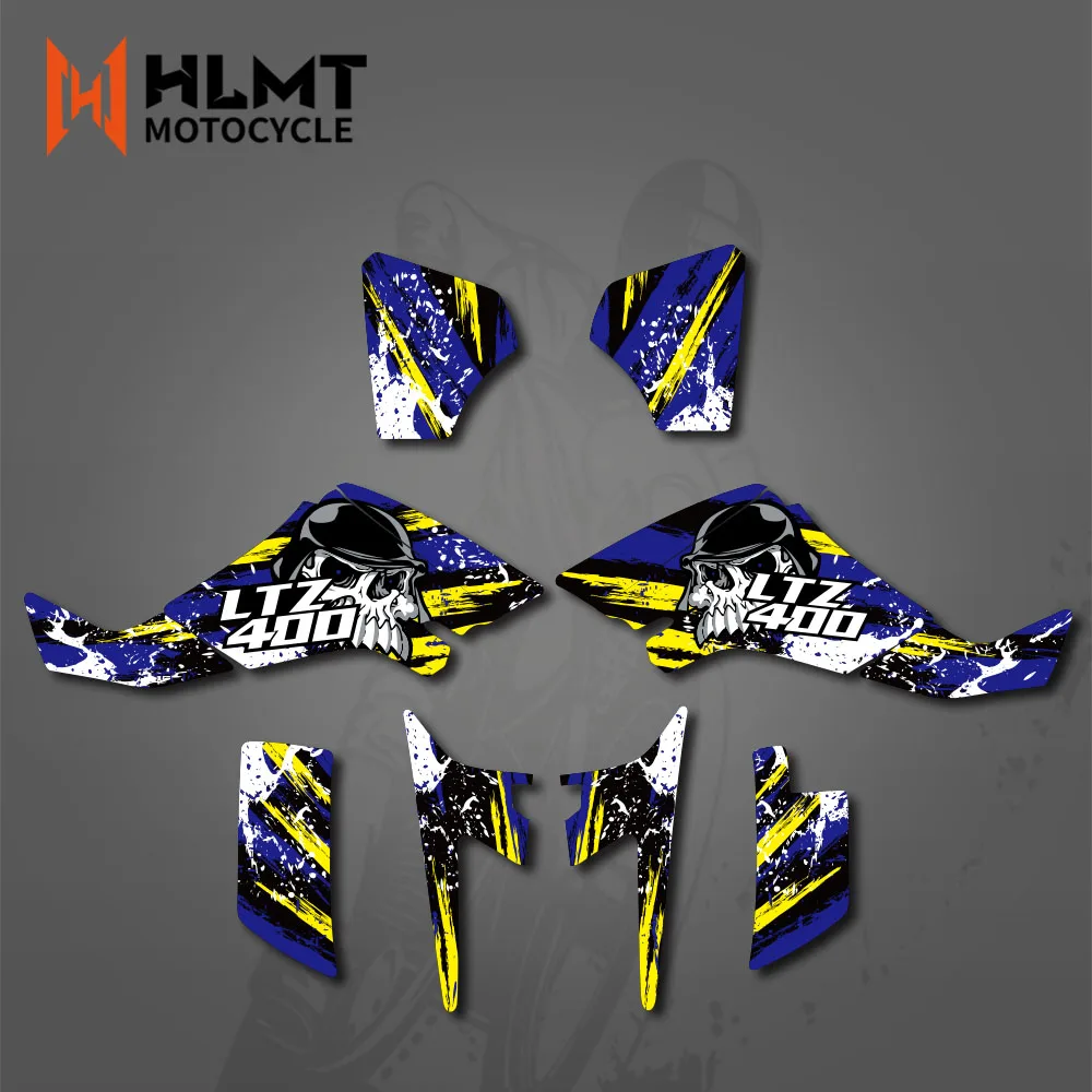 Kit stiker decal grafis sepeda motor, Dekor HLMT untuk Suzuki LTZ 400 2003 2004 2005 2006 2007 desain unik