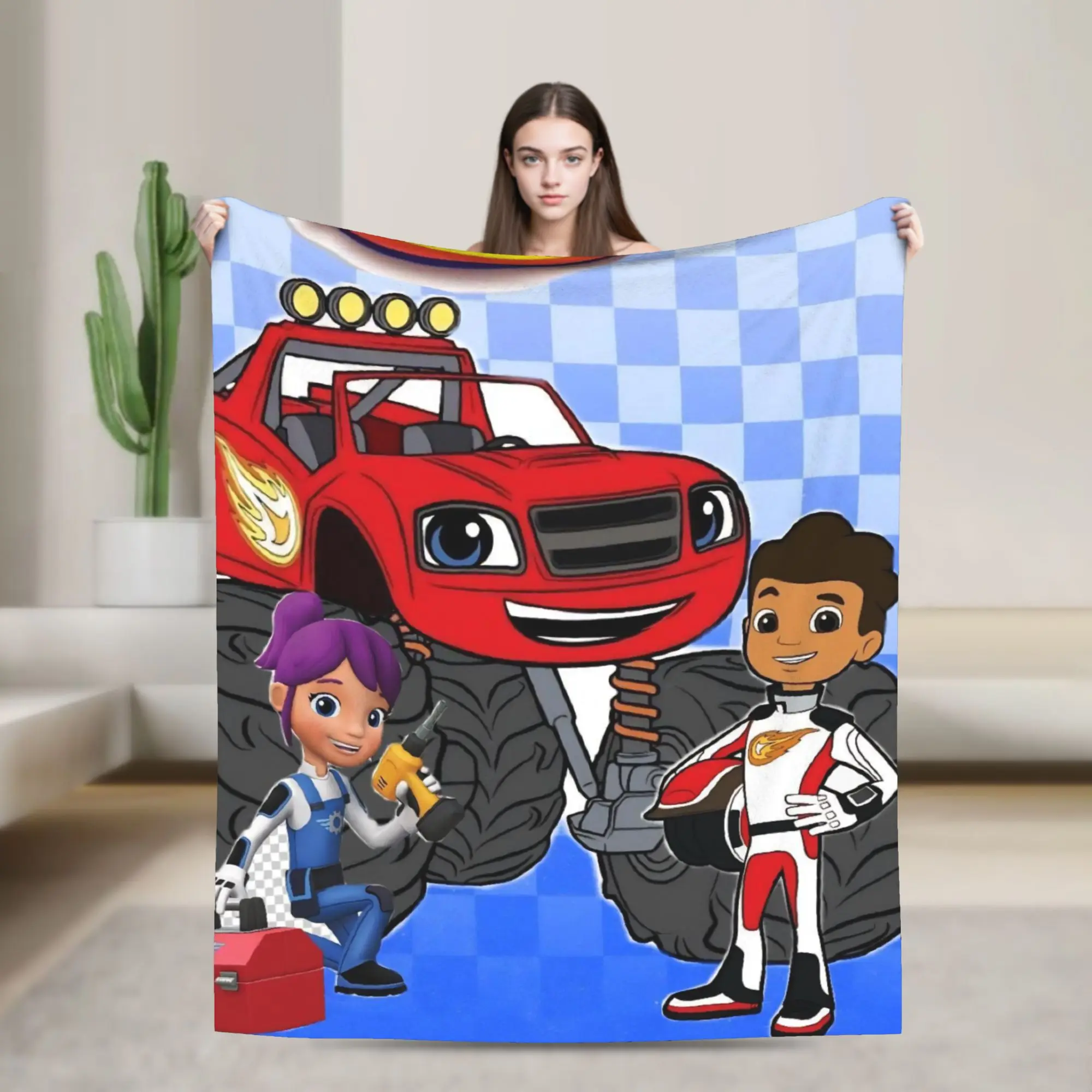 Blaze and the Monster Machines Blanket Cozy Soft  Throw Blankets for Living Room 50x60 Inches Multiple Sizes Bedspread