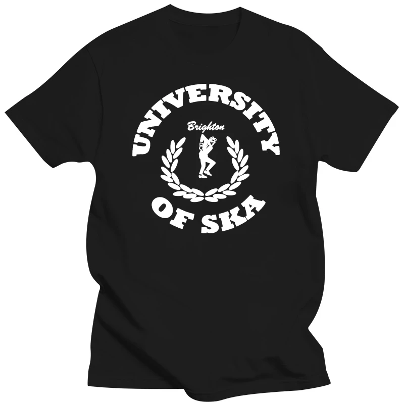 MENS BLACK T-SHIRT UNIVERSITY OF SKA BRIGHTON TWO TONE SPECIALS MADNESS S-5XL Newest Top Tees,Gift Print T-shirt