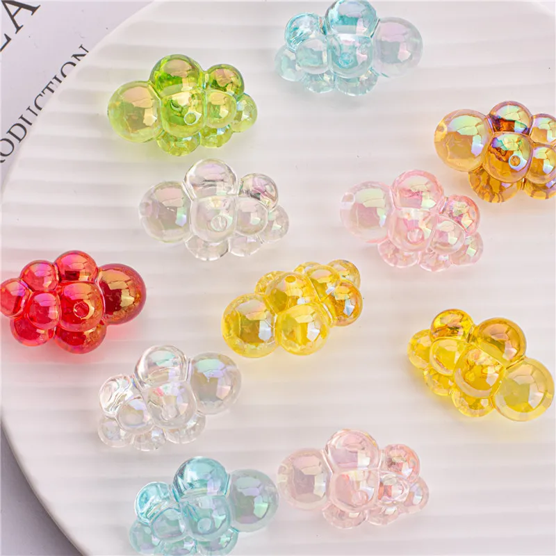 

Wholesale 50pcs/lot uv color print cartoon clouds shape resin straight holes beads diy jewelry pendant accessory