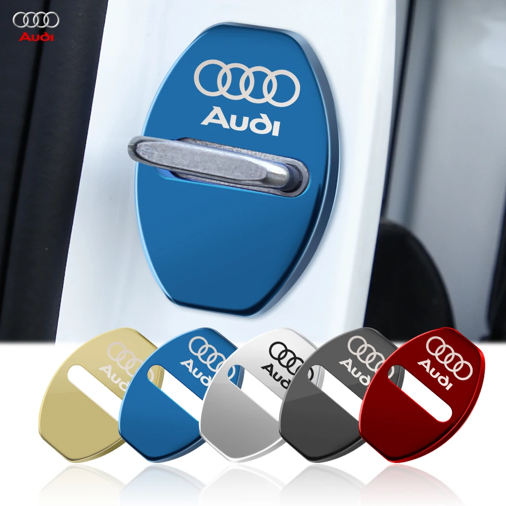 Car Styling Door Lock Cover Case Protective Stickers Decoration Accessories for Audi S A3 A4 B8 8P 8V B6 A5 A6 C7 Q5 B9 B7 C6 A1