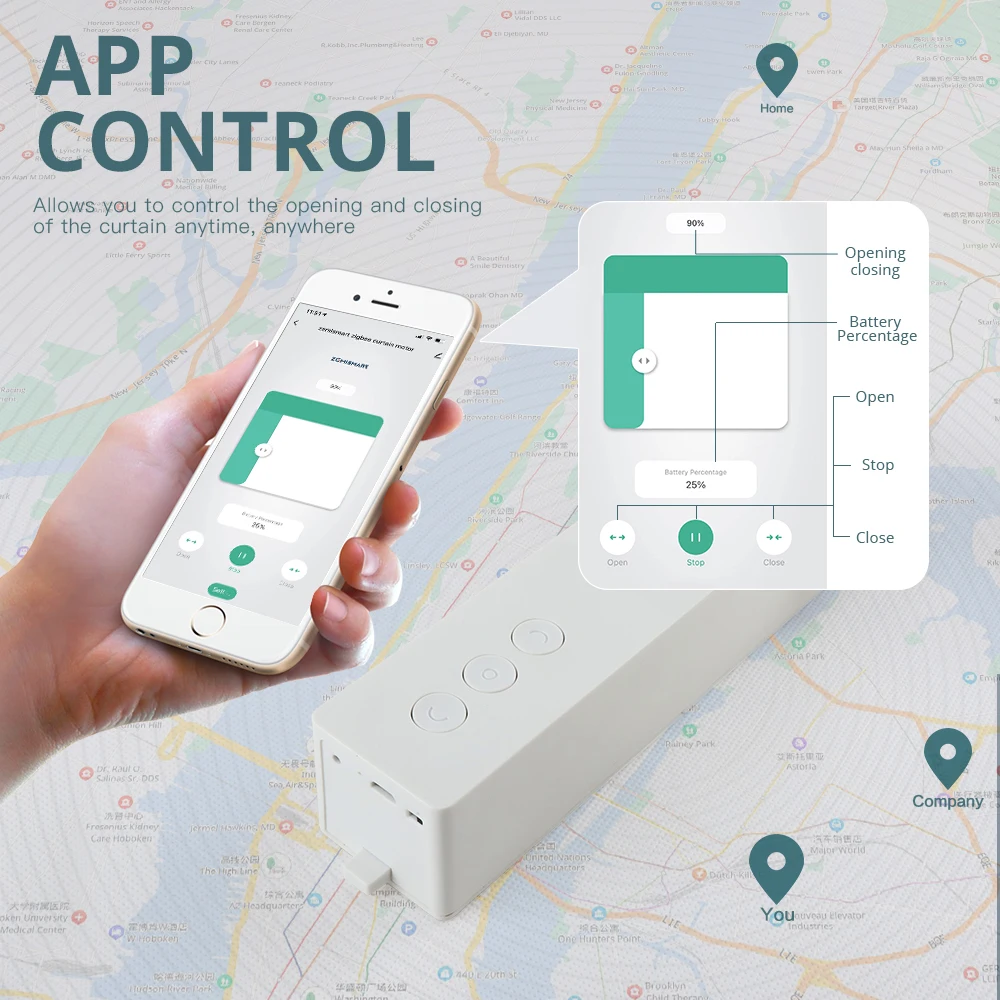 Zemismart Tuya Zigbee Robot elettrico per tende motore ricaricabile per asta romana tipo I tipo U traccia Alexa Google Home Control