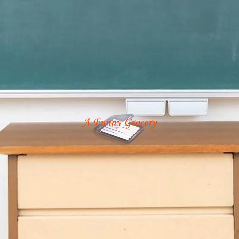 

652E 2 Pcs Chalk Holders Storage Box Plastic Storage Containers Small Case Clear Chalk Holders Storage Organizers for School