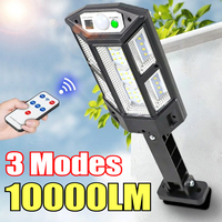 Solar Street Lights Outdoor COB LED With Lights Reflector 3 Lighting Modes Human Body PIR Motion Sensor Wall Light for Garden