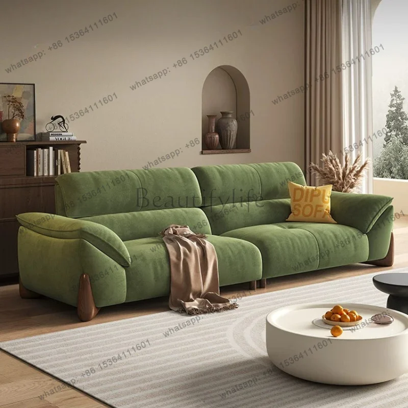 Four person straight curved sofa interior elegant comfortable living room couch hotel furniture Retro style modern Schneier sofa