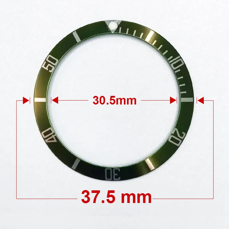 

37,5-30,5 мм наклонный керамический или алюминиевый C3 светящийся безель для часов, вставка, чехол, замена аксессуаров для часов, черный, зеленый, синий