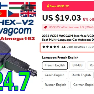 2024 VCDS VAGCOM Interface VCDSCAN HEX V2 تحديث 24.7 لشركة فولكس فاجن لأدوات تشخيص أوتوكوم السيارات متعددة اللغات لأودي سكودا سيات أفضل 10 مبيعات مع VCDs الأصلية - No2