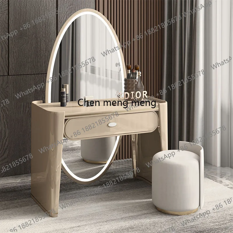 

Light luxury dresser Italian high-end dressing table Modern simple smart light full body mirror integrated paint dressing table