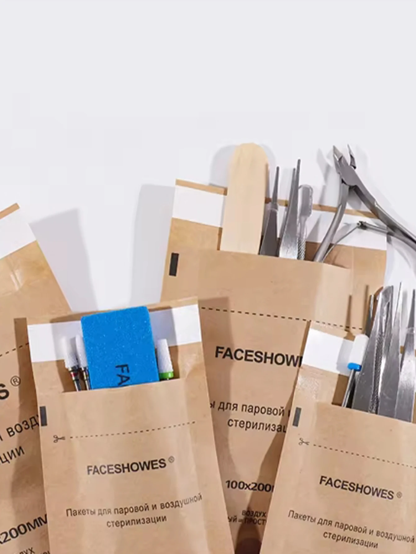 100 Stuks Manicure Kraft Zakken Nail Art Sterilisator Nagels Schone Sterilisatie Zak Wegwerp Manicure Benodigdheden UV Desinfectie Gereedschap