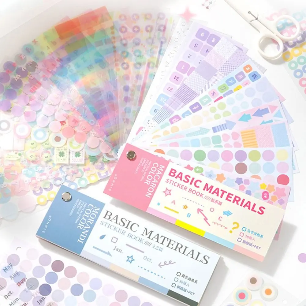 

30Sheets Cute Scrapbook Stickers Self Adhesive Creative Stationery Envelope Sticker Kawaii Simple Hand Ledger Stickers