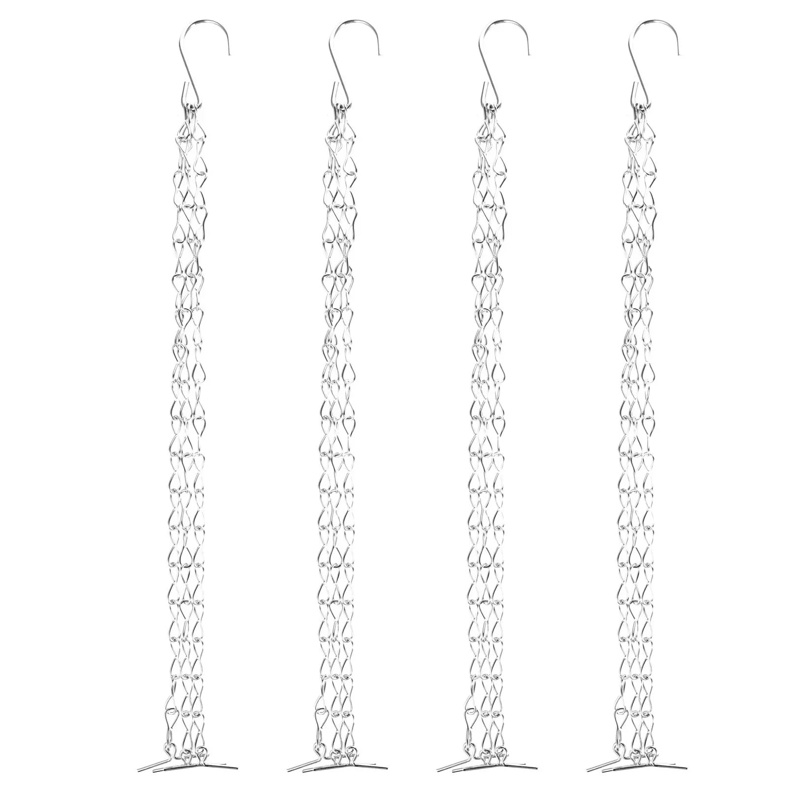 4pcs Flower Basket Hanging Chain – Sturdy Iron Plant Pot Holder for Indoor & Outdoor Use