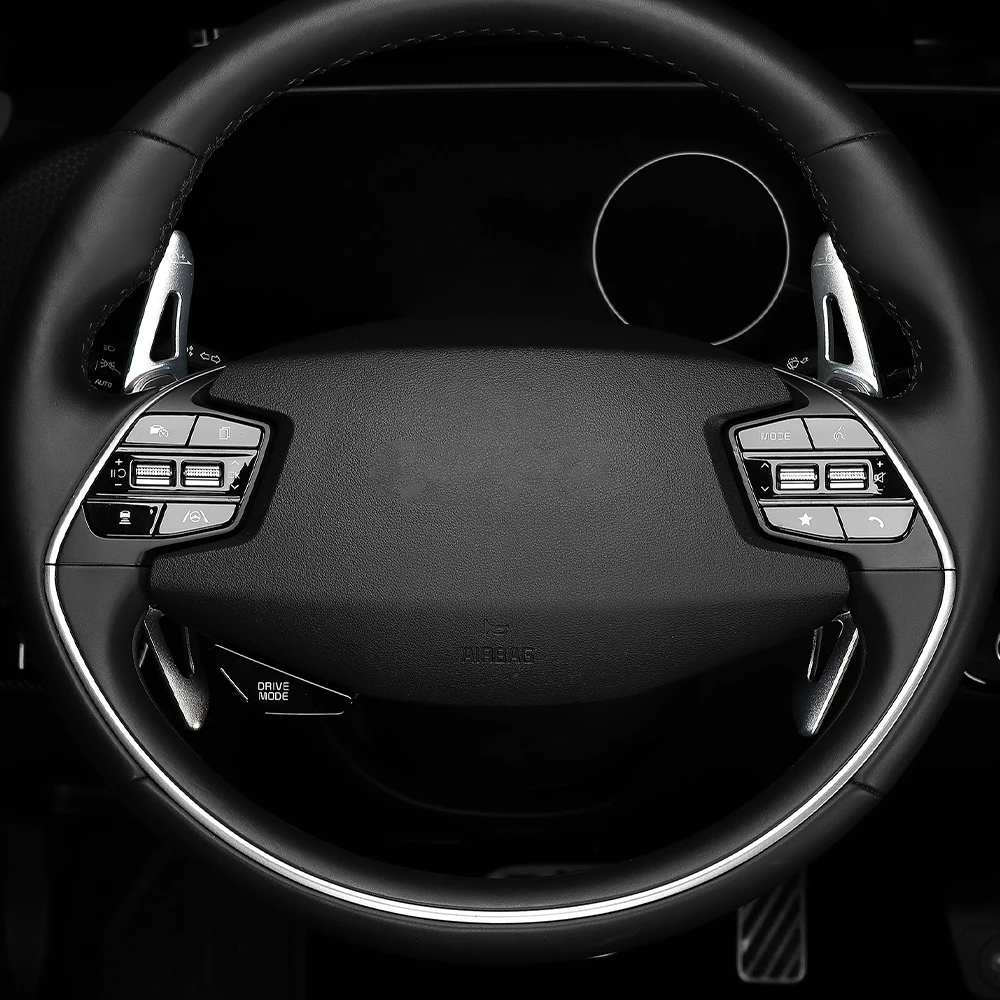 

2PCS Car Interior Aluminum Alloy Carbon Fiber Steering Wheel Shift Paddle Extension Rod Decoration For KIA EV6/EV9/SG2 EVLHD/RHD
