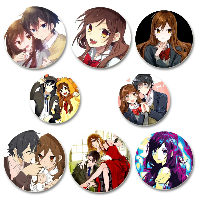 

Love Anime Horimiya Badges on Backpack Accessories Miyamura Izumi Hori Kyouko Cartoon Brooches for Clothes Bag Decor Gifts Pins