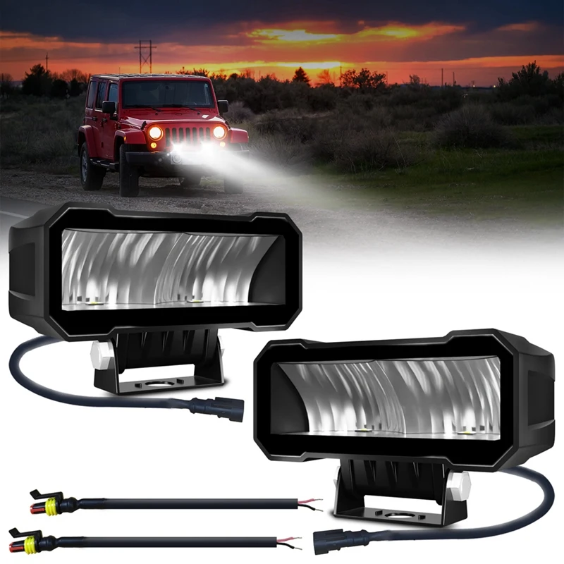 5 Inch LED Pods Light Headlights LED Driving Spot Light Fog Light For Off-Road ATV UTV Truck Boat 80W 8000LM Work Light Durable