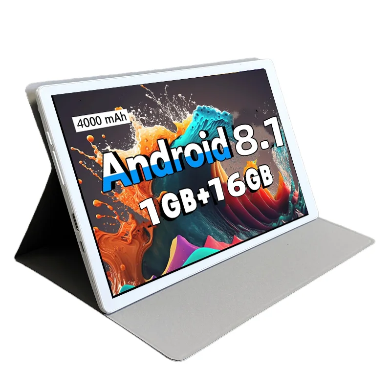 

10.1 INCH 1GB RAM 16GB ROM M16QF2 Android 8.1 Tablet PC MT8163 Quad Core 1.3GHz Dual Camera WIFI Folder-Type Carry Case