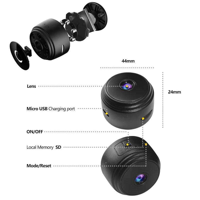 A9 WiFi Mini Camera Wireless Video Recorder Voice Recorder Security Monitoring Camera Smart Home For Infants And Pets