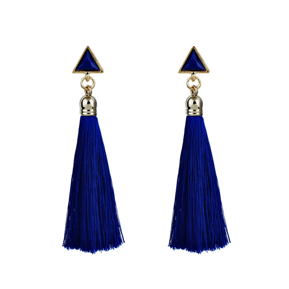 

8Pairs Geometric Triangle Earrings Tassel Set for Woman Ear Jewelry Decor Bohemia Style Fashion Accessory Gift