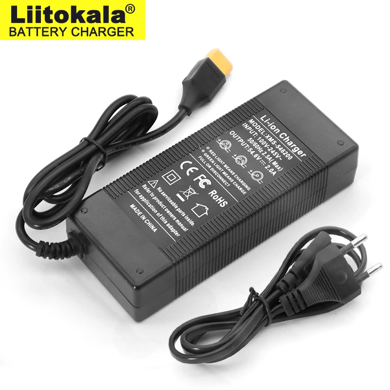 18650ลิเมอร์13สาย2A ลิเมอร์48โวลต์/54.6โวลต์26650 21700ลิเธียมไอออน XT60/สามเหลี่ยม/XLR/DC 5.5*2.1มม.